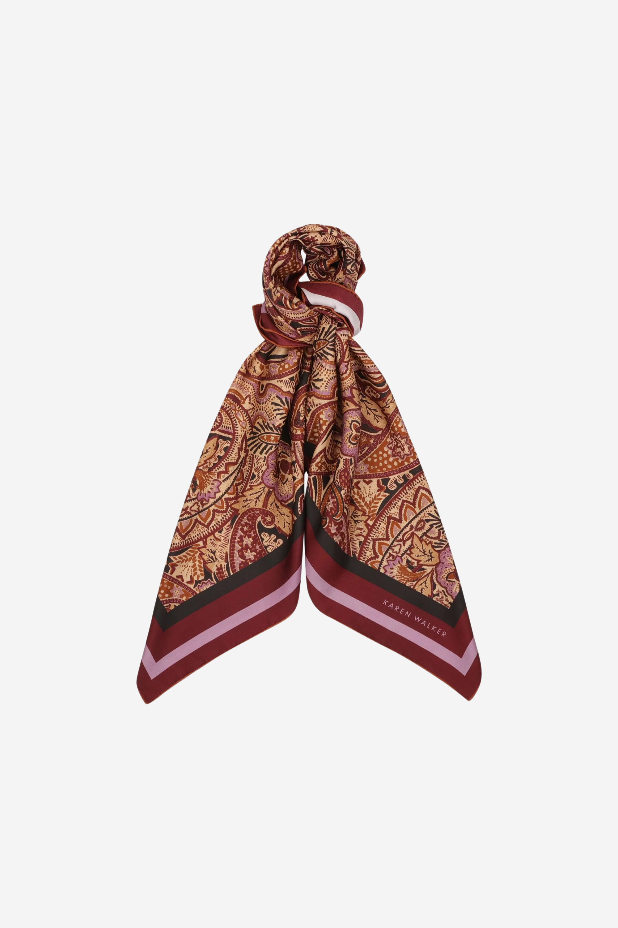 Paisley Classic Silk Scarf - Burgundy Multi