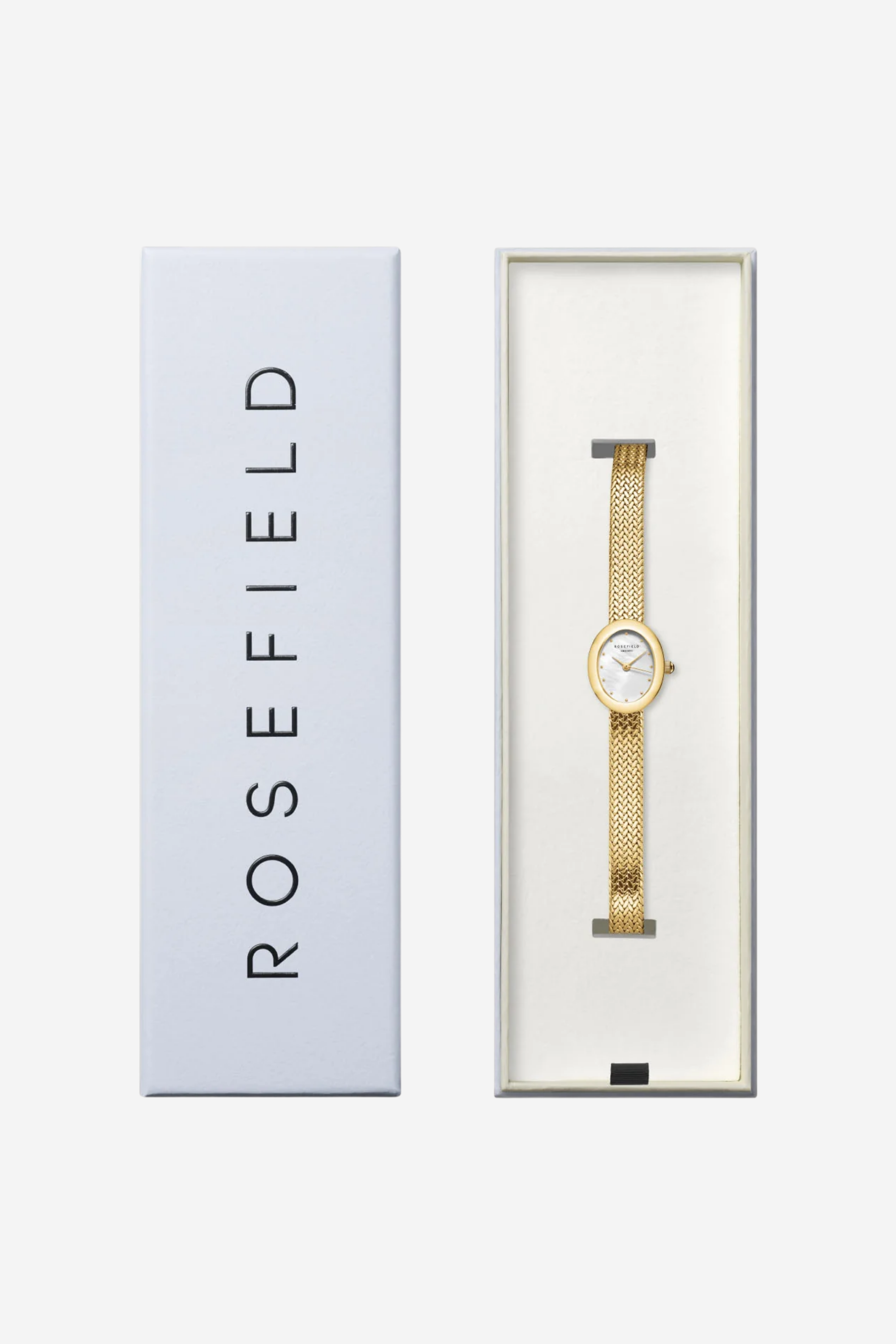 Mini Oval Watch Mesh Strap - Gold