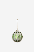 Harlequin Glass Bauble - Green