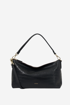 Claudia Shoulder Bag - Black Croc