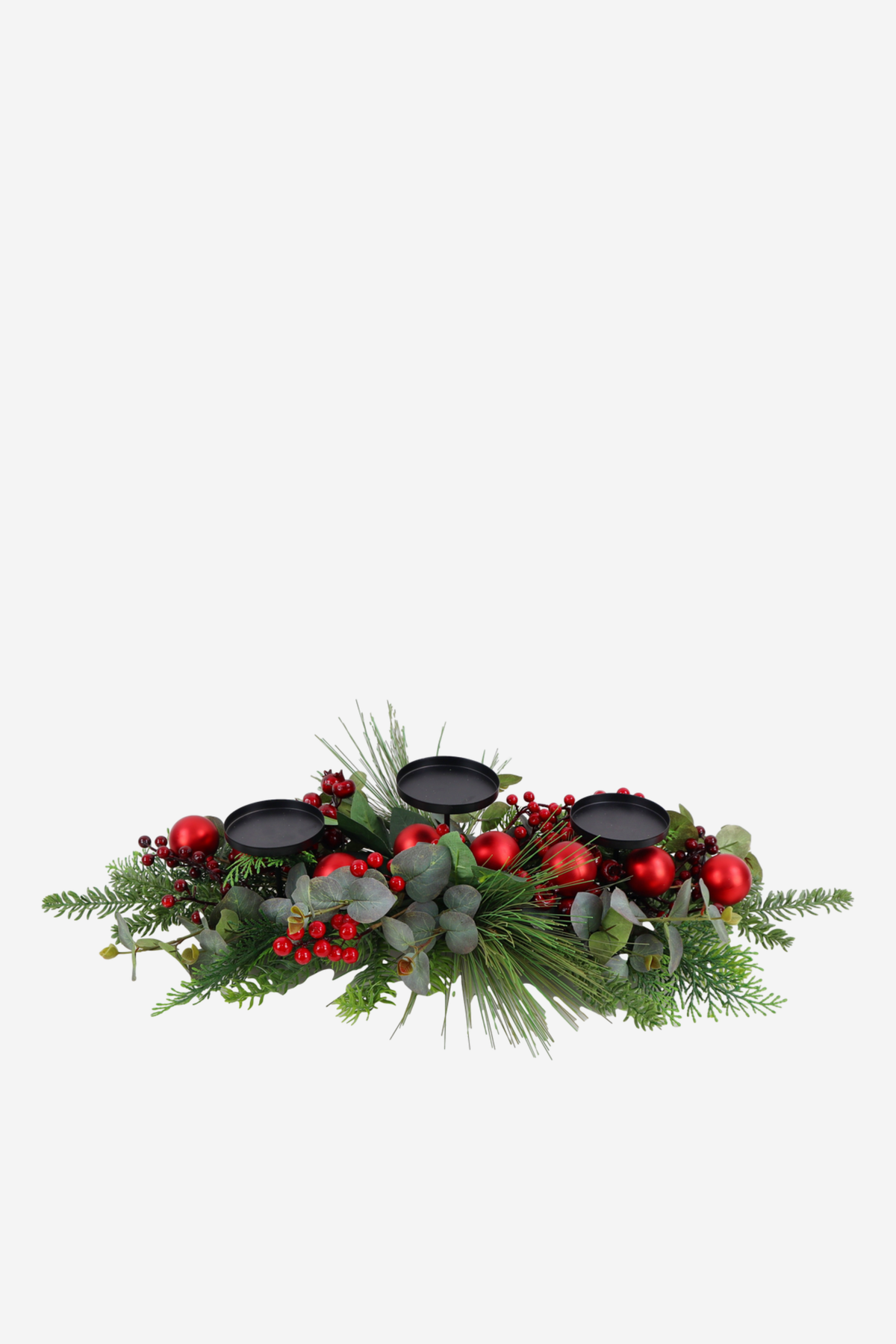 Red Berry & Bauble Candle Holder