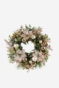 Champagne Poinsettia & Bauble Wreath