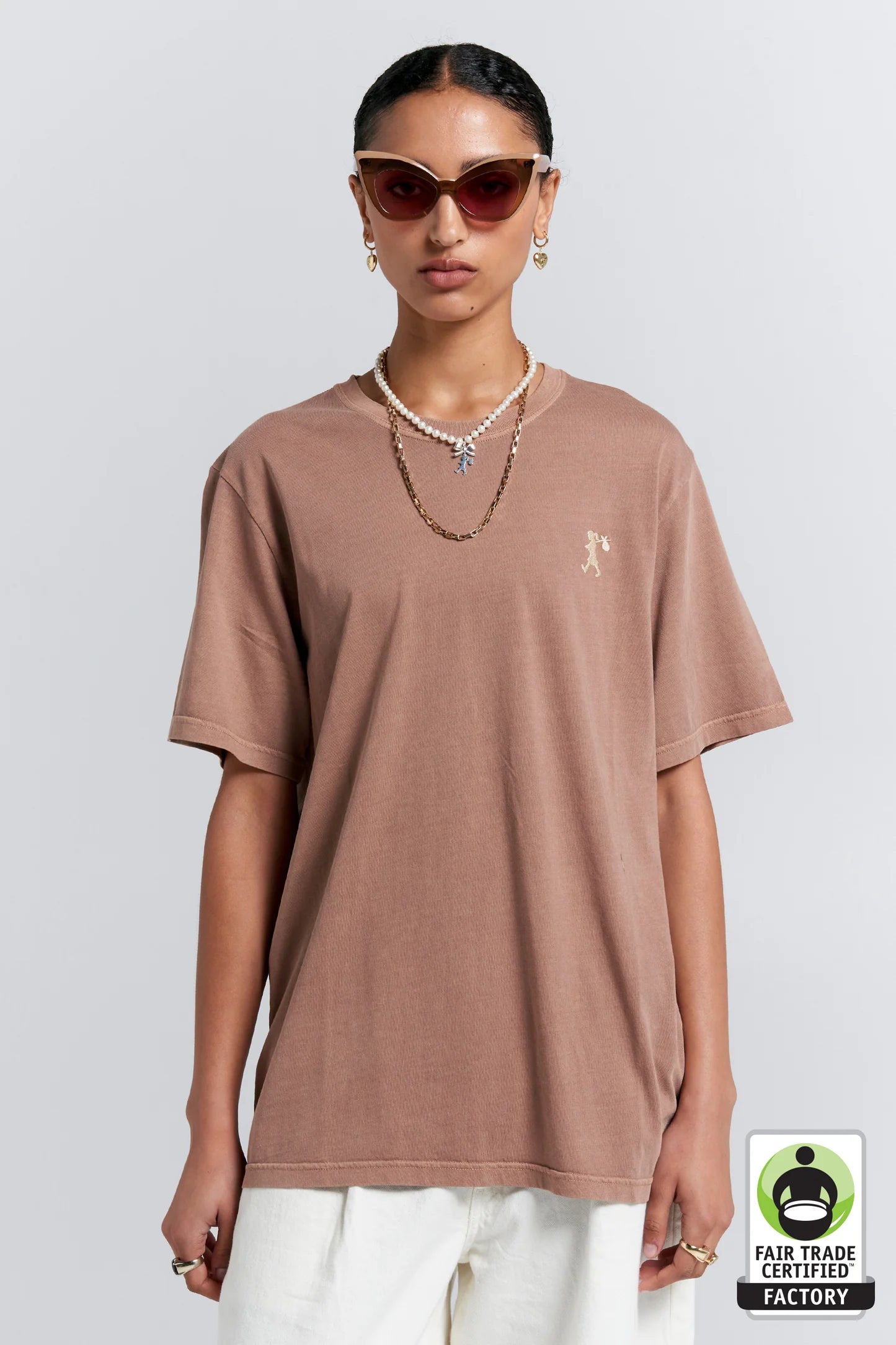 Embroidered Runaway Girl Classic Organic Cotton T-Shirt