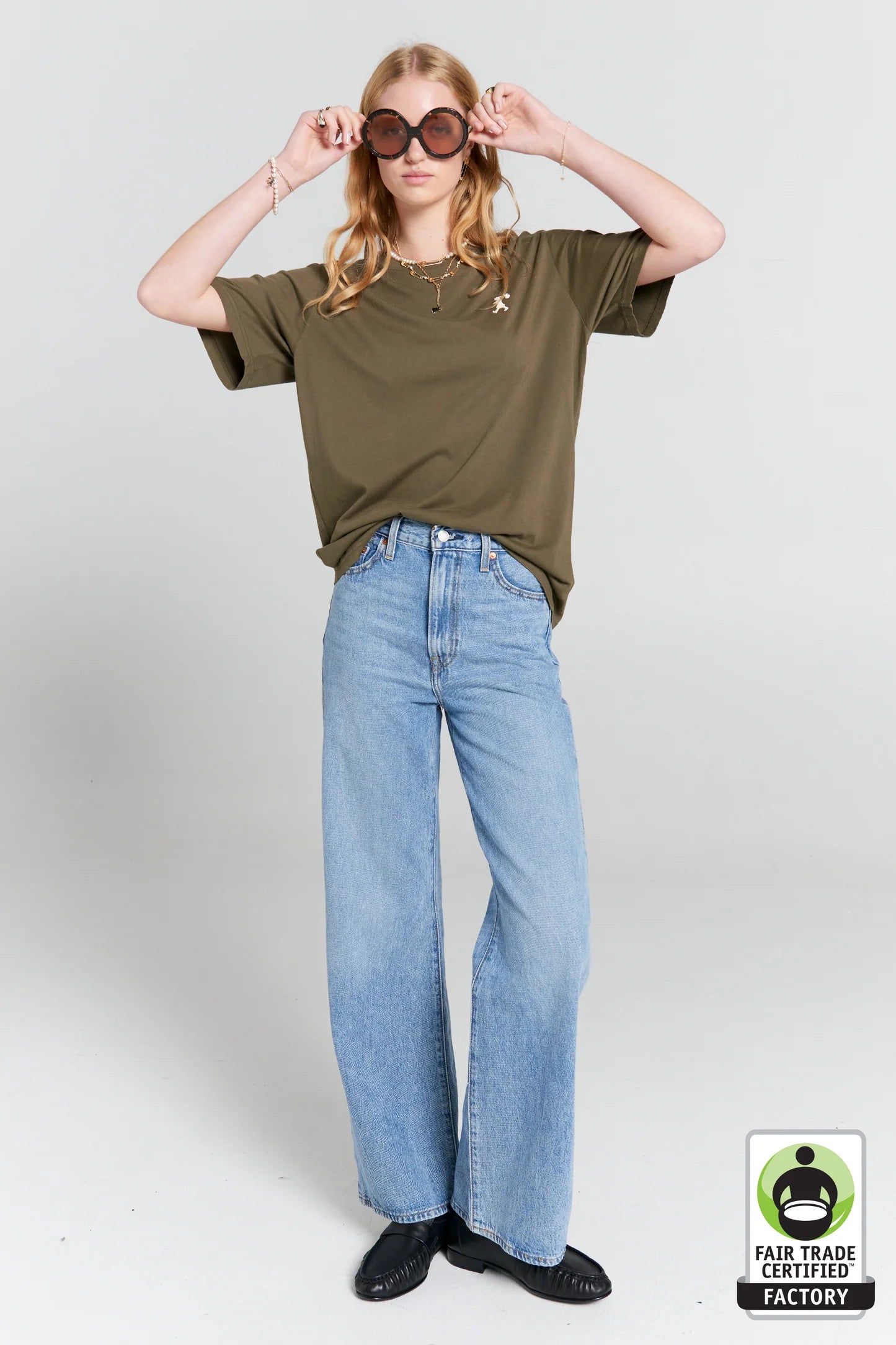 Embroidered Runaway Girl Classic Organic Cotton T-Shirt