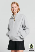 Runaway Girl Zip-Up Sweatshirt - Grey Marle