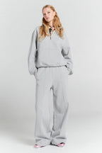 Runaway Girl Zip-Up Sweatshirt - Grey Marle