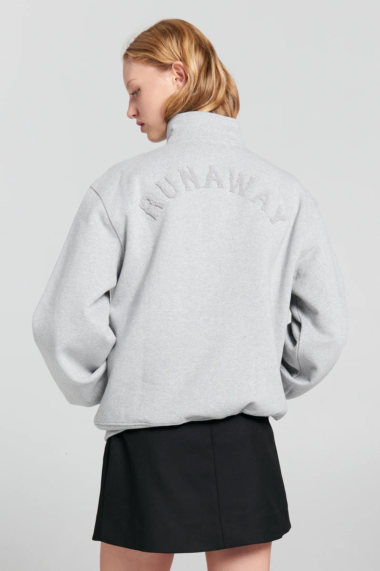 Runaway College Zip-Up Sweatshirt - Grey Marle