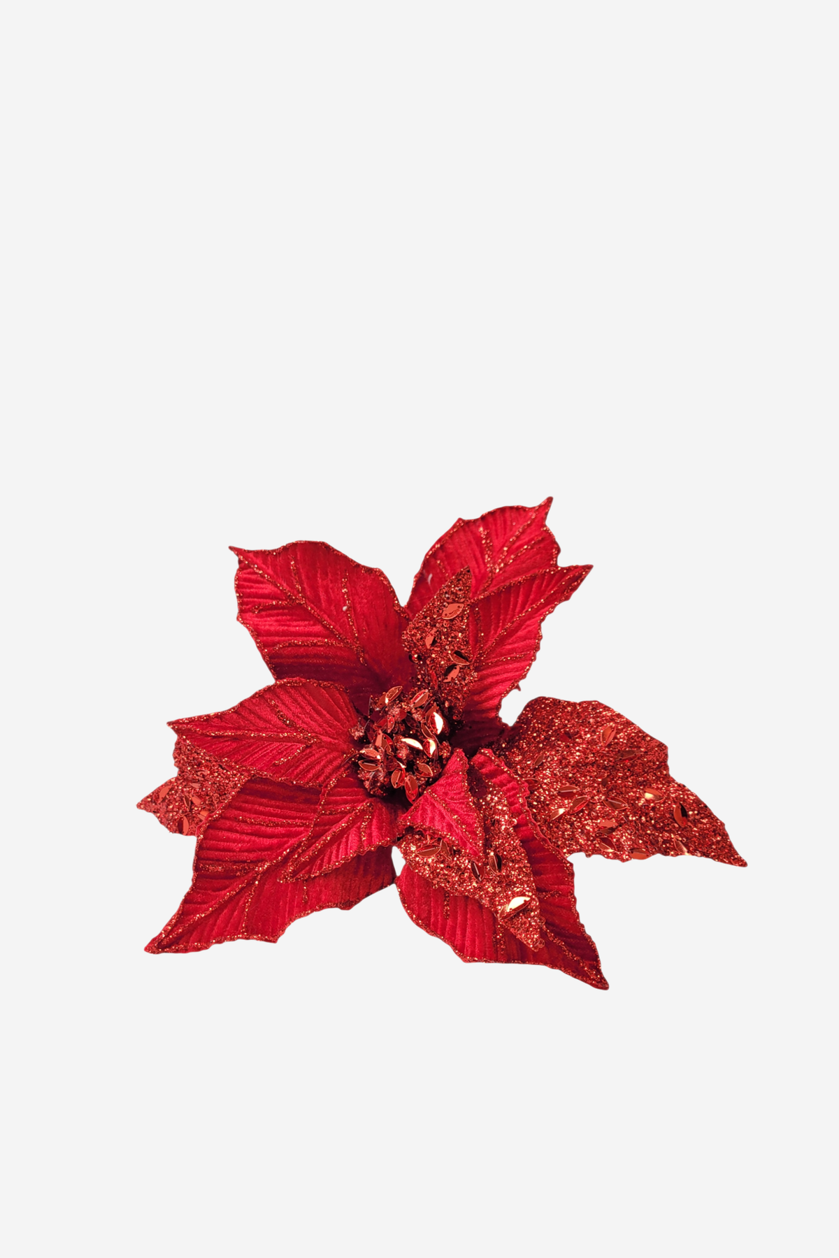 Red Poinsettia with Sequins