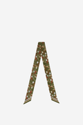Whimsy Floral Long Twilly - Olive Multi