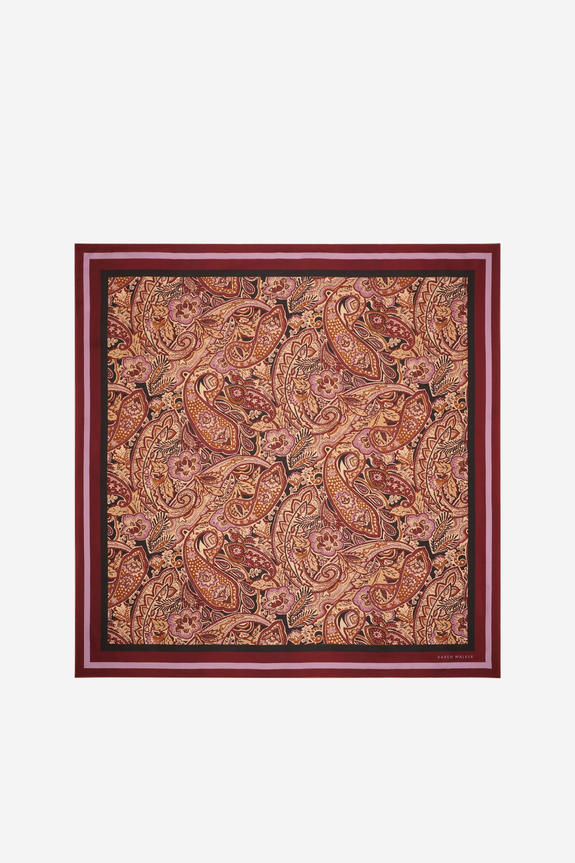 Paisley Classic Silk Scarf - Burgundy Multi