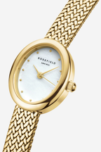 Mini Oval Watch Mesh Strap - Gold