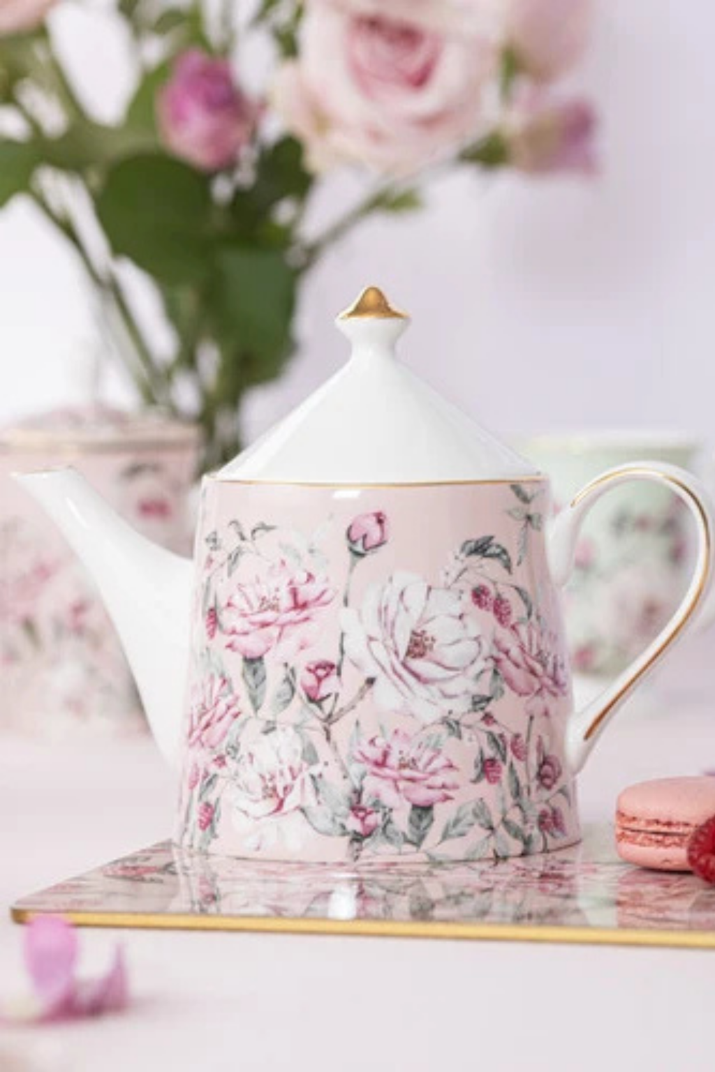 Raspberry Rose Infuser Teapot
