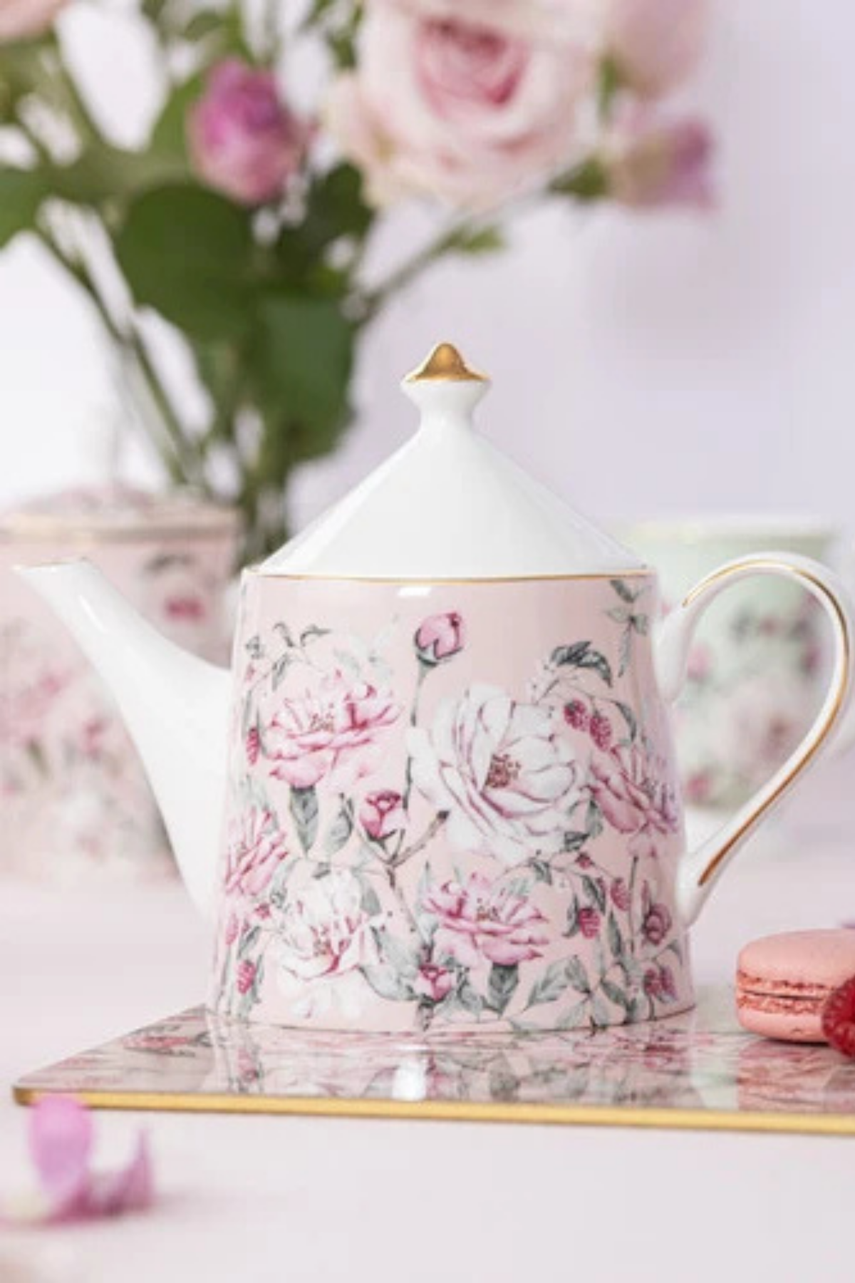 Raspberry Rose Infuser Teapot