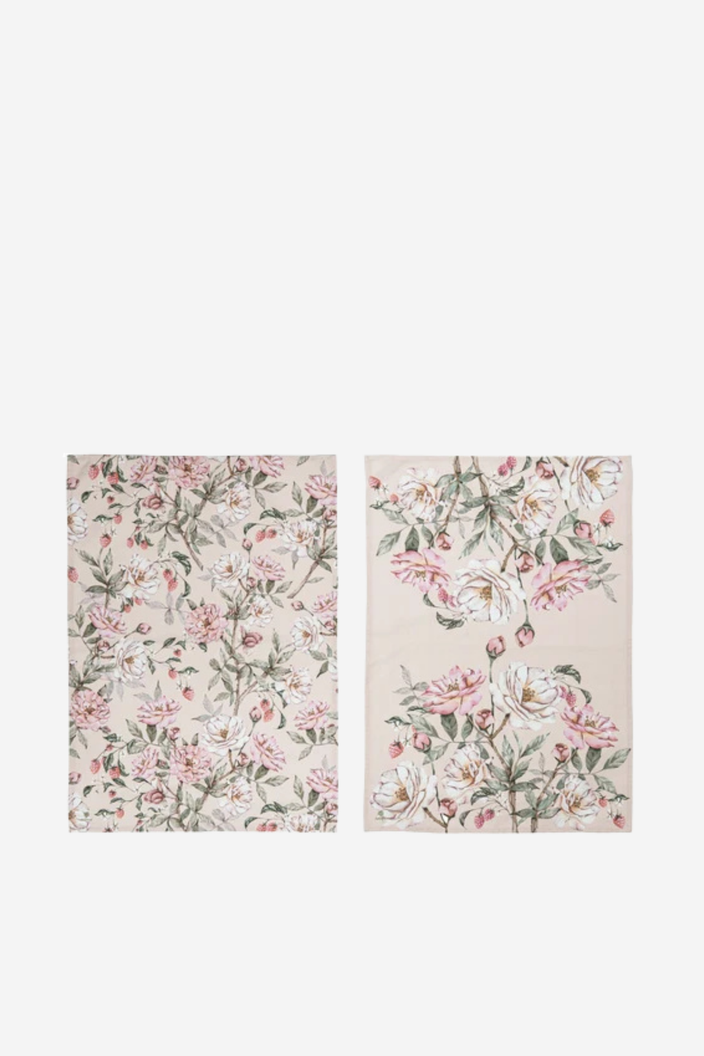 Raspberry Rose Tea Towels - Set of 2