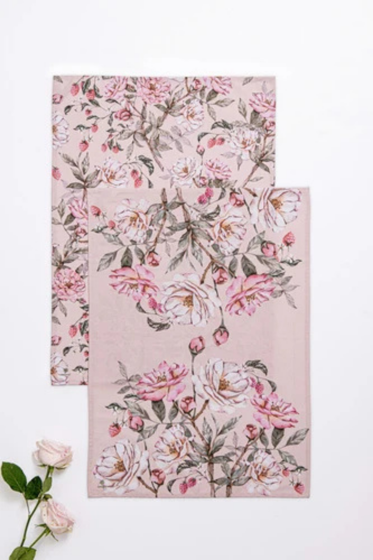 Raspberry Rose Tea Towels - Set of 2
