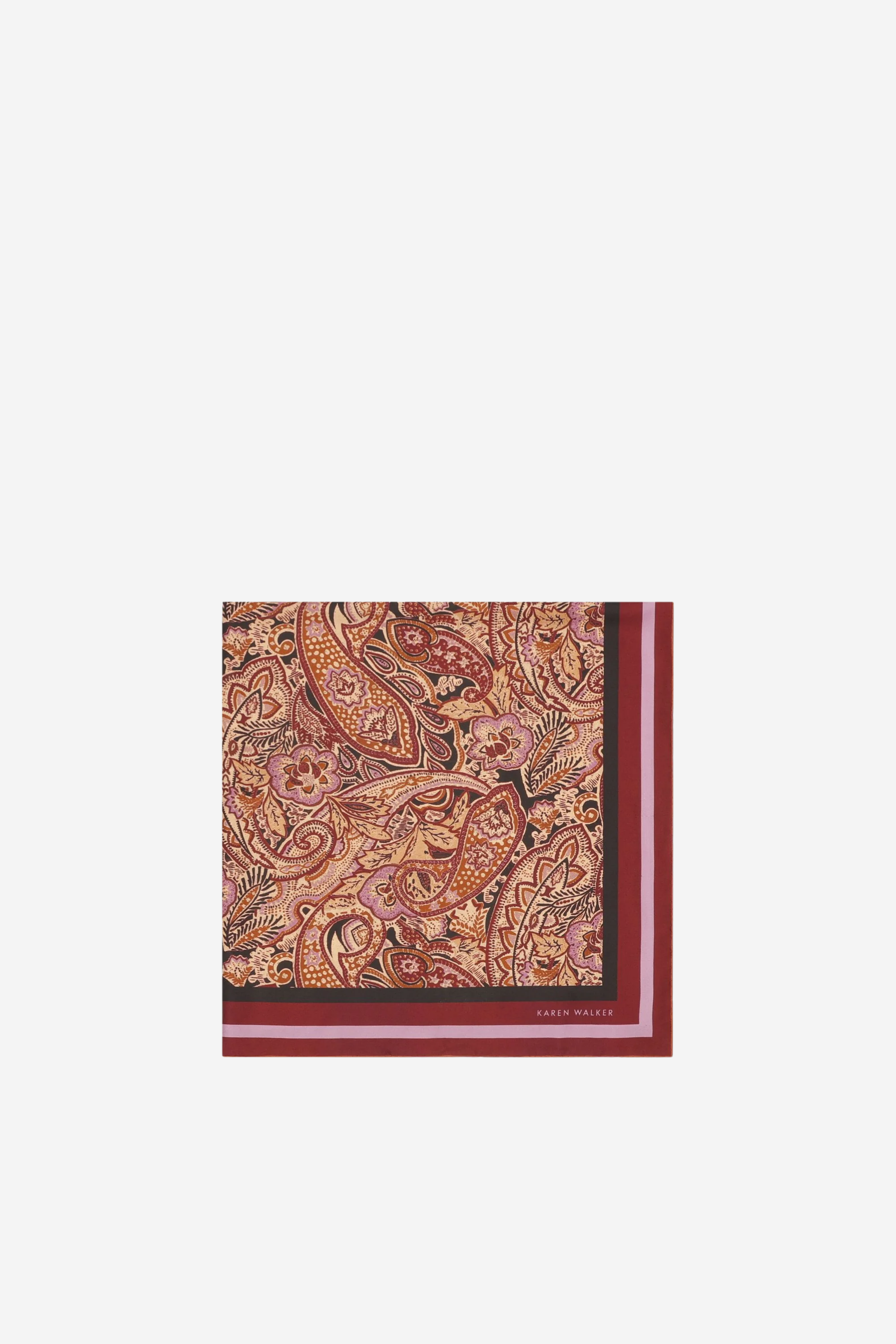 Paisley Classic Silk Scarf - Burgundy Multi