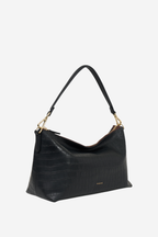 Claudia Shoulder Bag - Black Croc