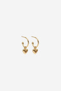 Petite Puffed Heart Hoops