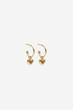 Petite Puffed Heart Hoops