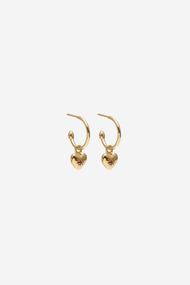 Petite Puffed Heart Hoops