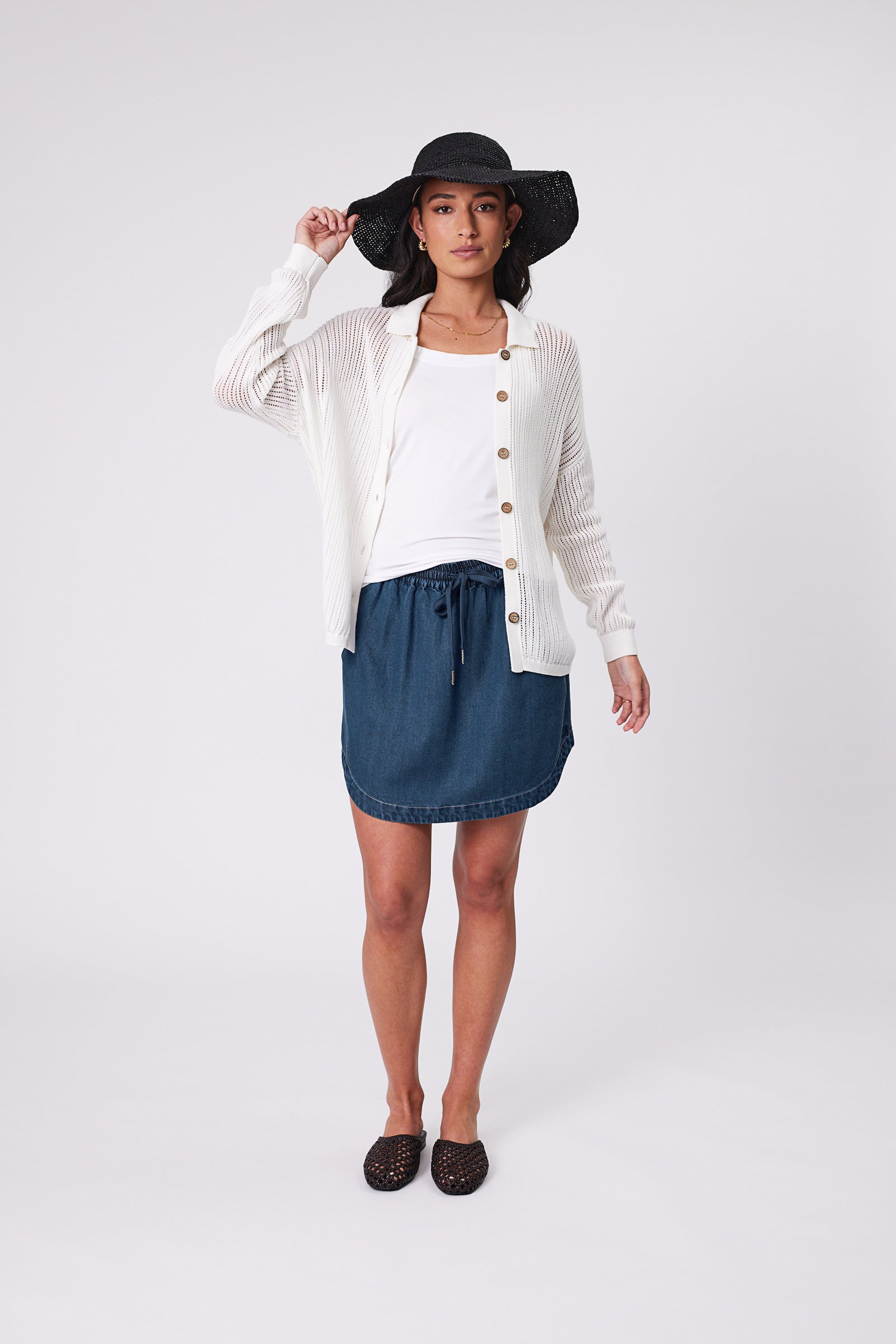 Amalfi Wide Brim Hat - Black