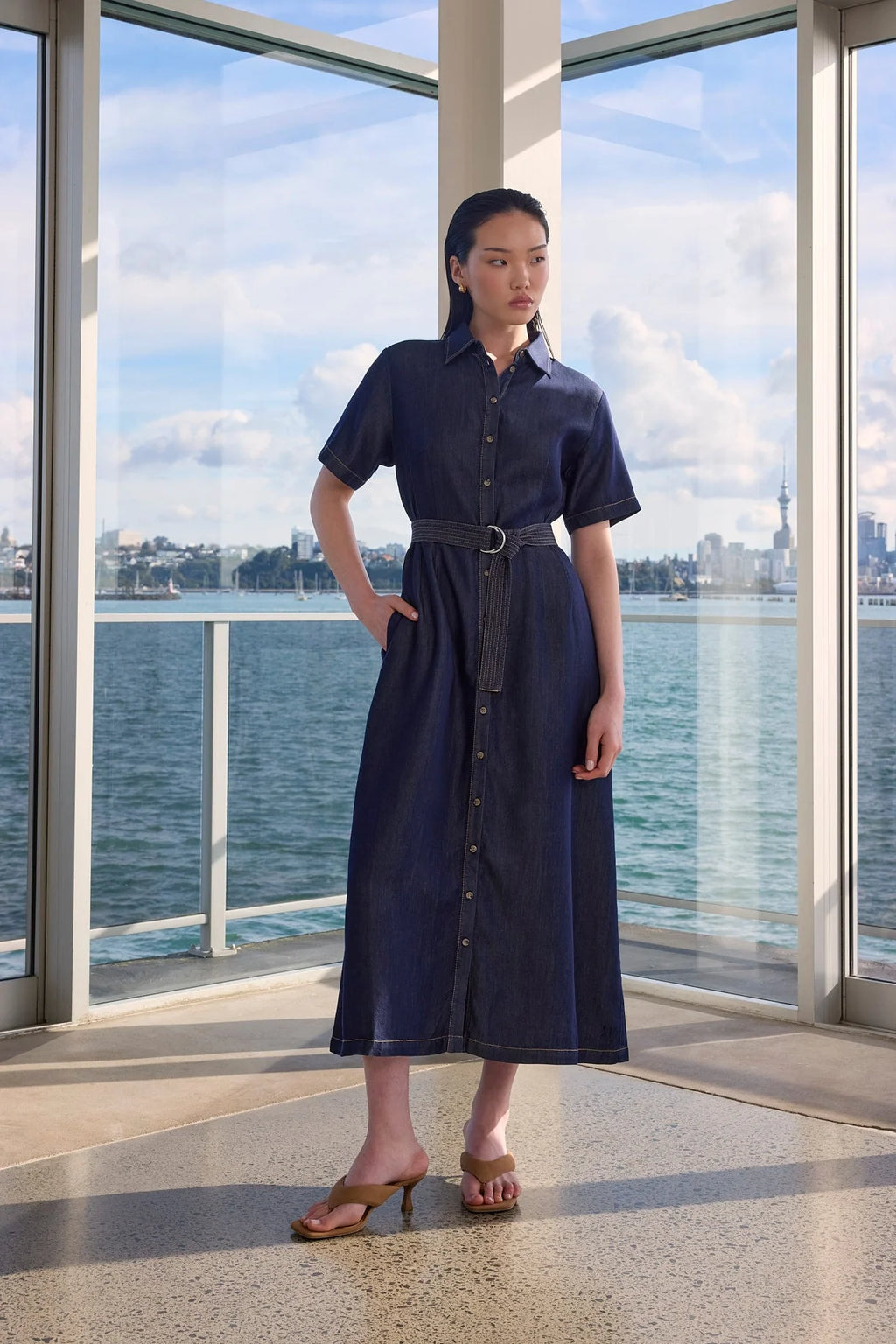 Axis Shirt dress - Indigo