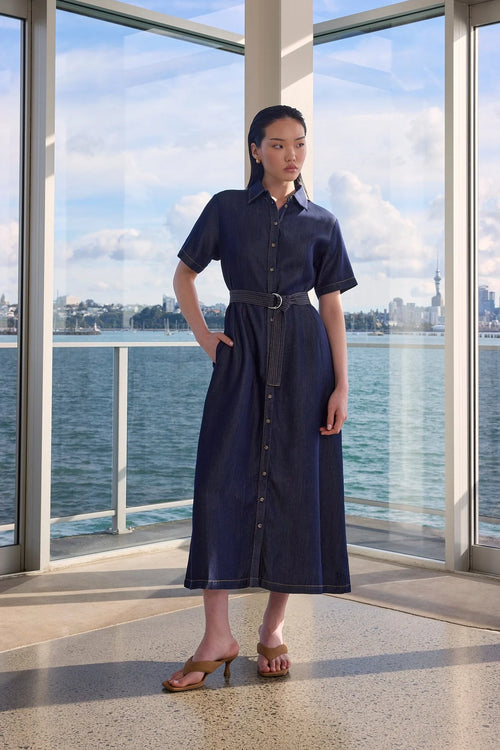 Axis Shirt dress - Indigo
