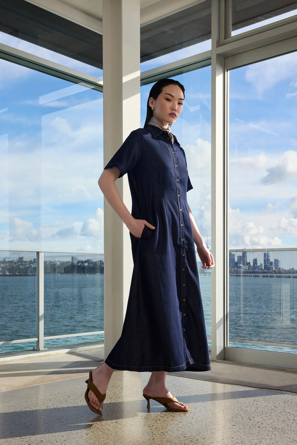 Axis Shirt dress - Indigo