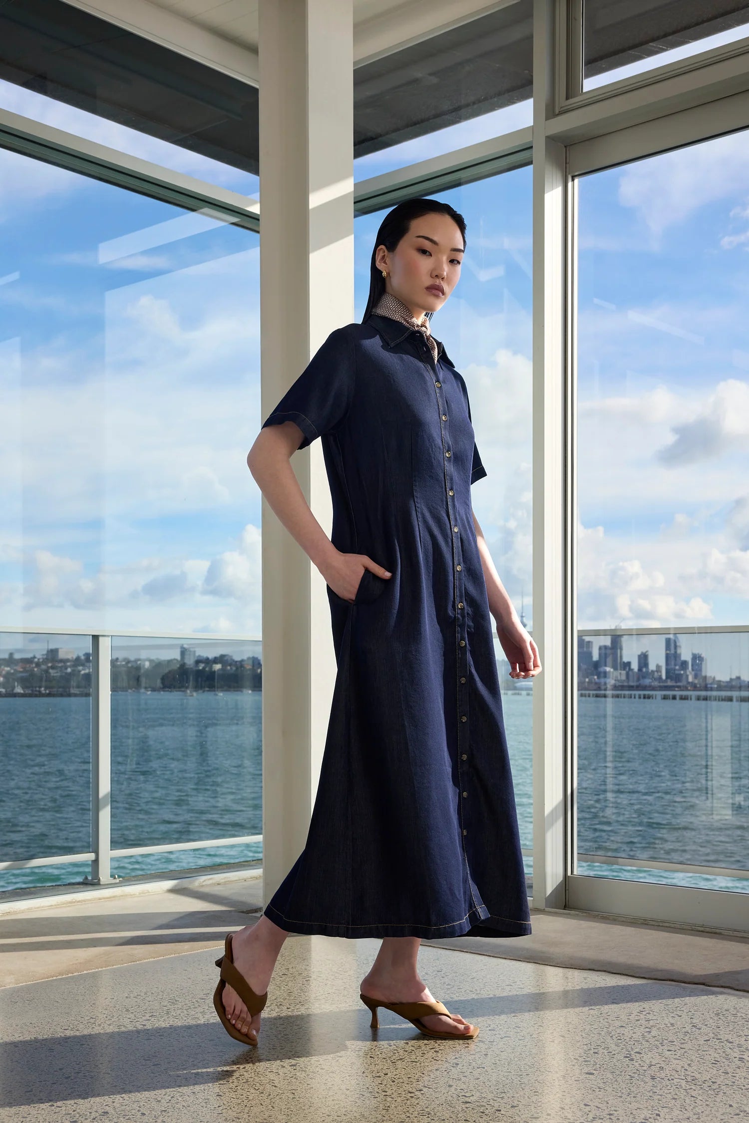 Axis Shirt dress - Indigo