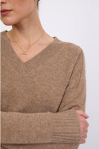 Cashmere V Neck - Nutmeg