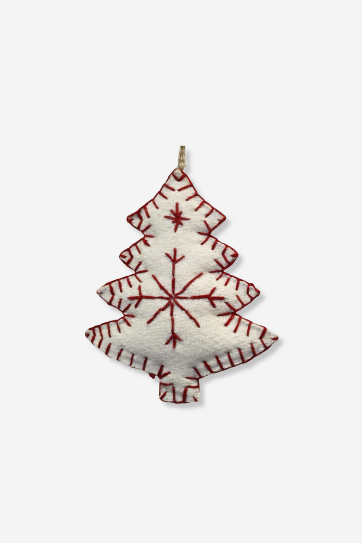 Natural Red Felt Christmas Tree Ornament