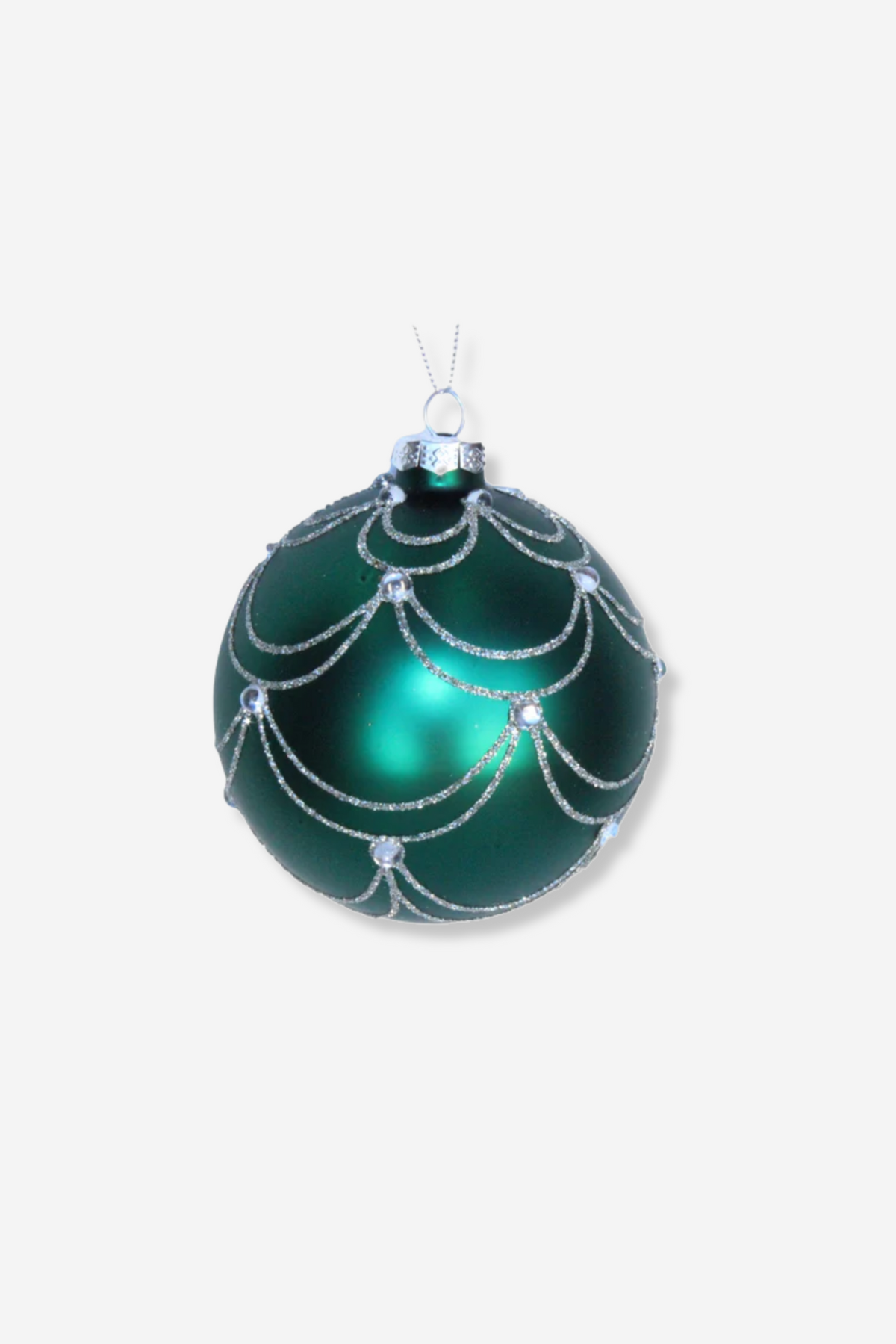 Glass Ball With Diamante - Emerald