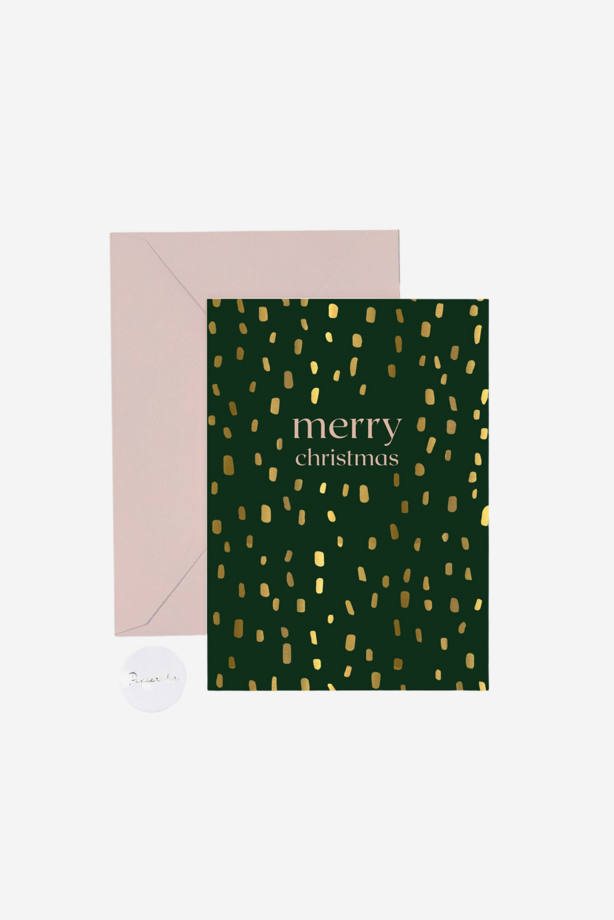 Merry Christmas (Green Spots) - Greeting Card