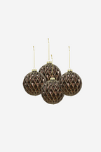 Hanging Glittered Ball - Coffee