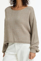 Close Sweater - Light Mocha Lurex