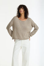 Close Sweater - Light Mocha Lurex