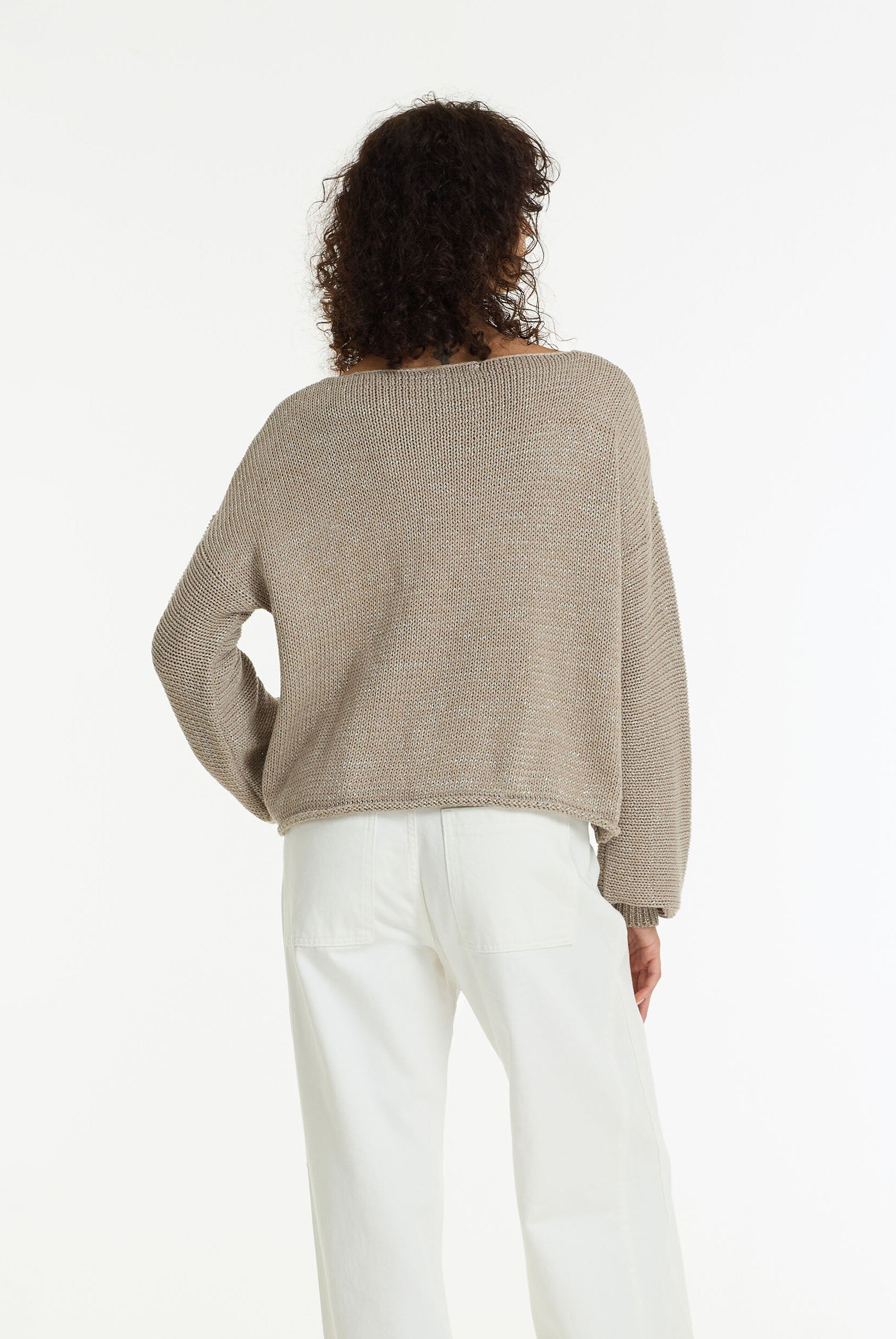 Close Sweater - Light Mocha Lurex