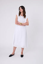 Costa Linen Dress - White
