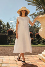 Costa Linen Dress - White