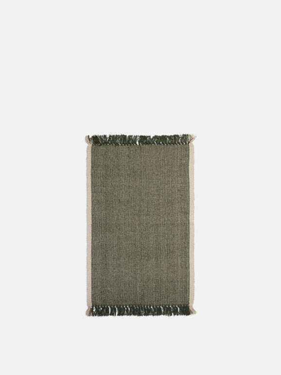 Cotton Mat - Olive/White