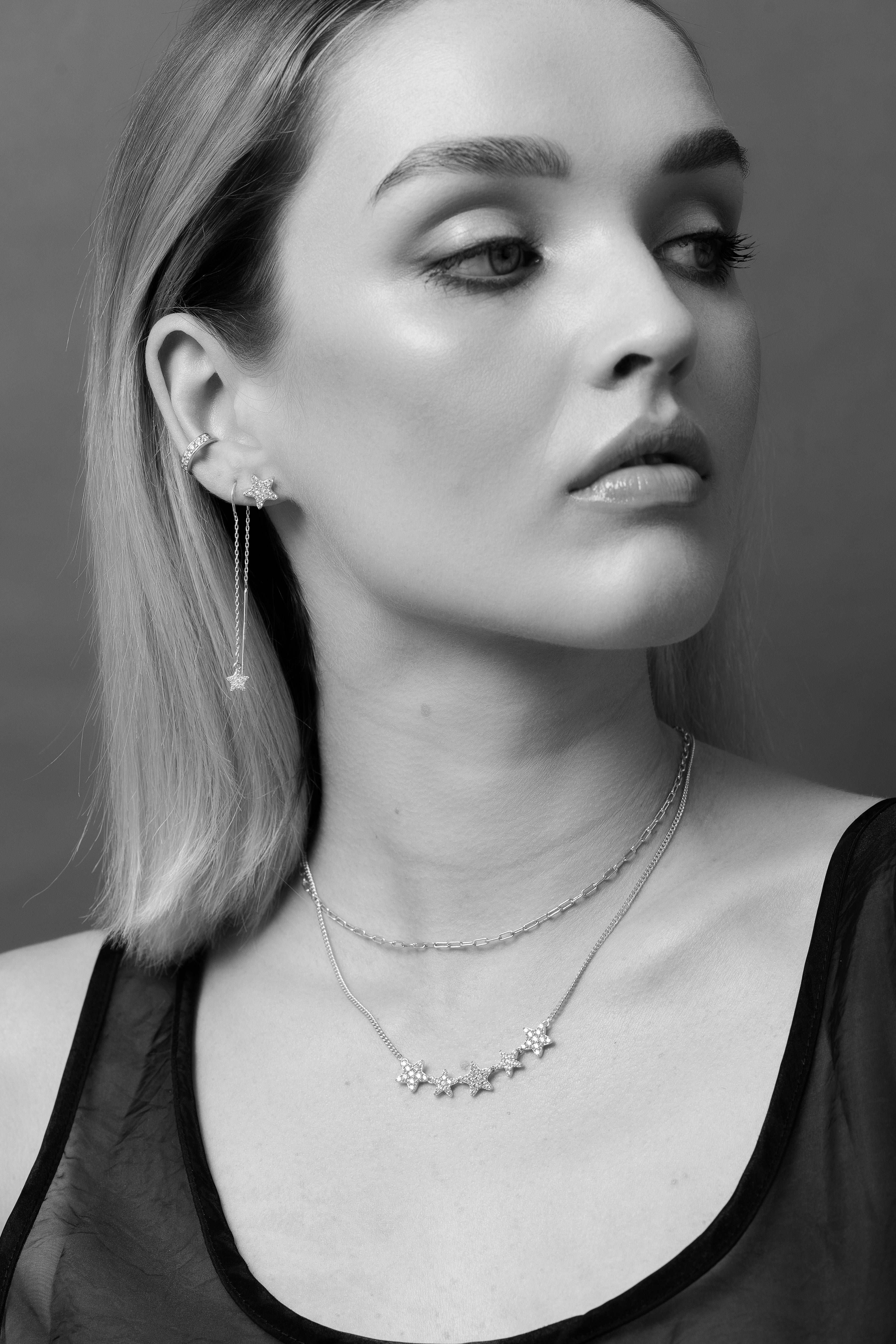 Etoile Thread Earrings - CZ/Silver