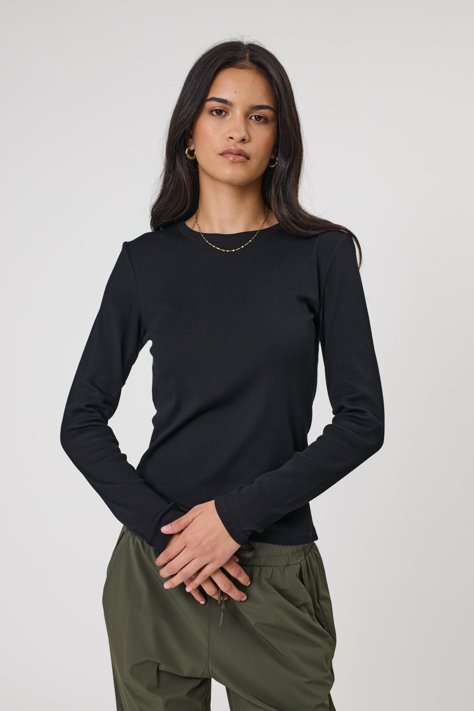 Echo Rib Long Sleeve - Black