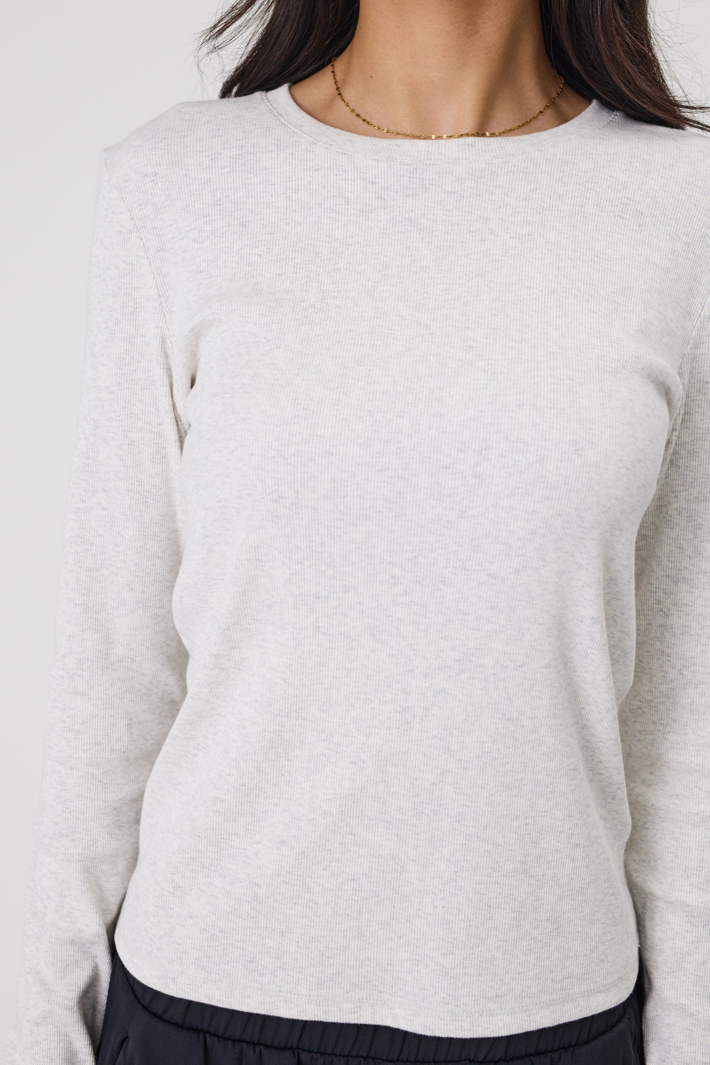 Echo Rib Long Sleeve - Silver Marle