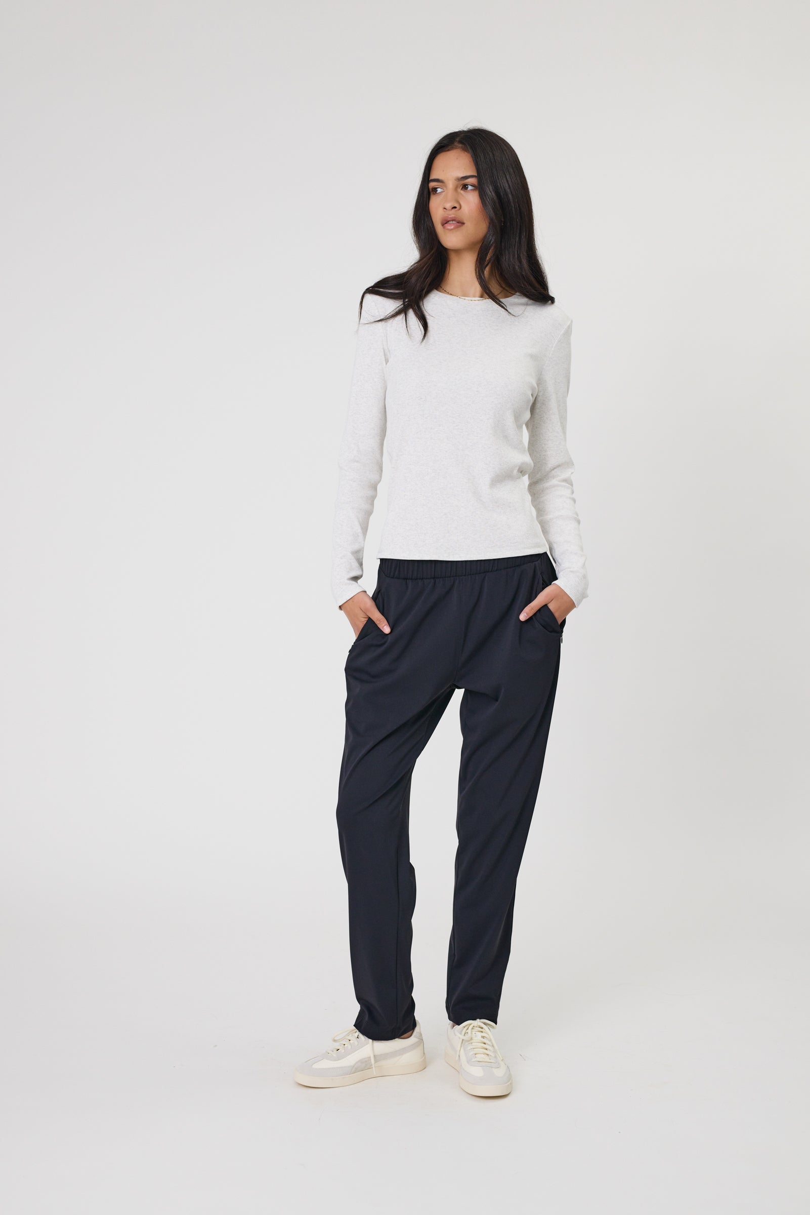 Echo Rib Long Sleeve - Silver Marle