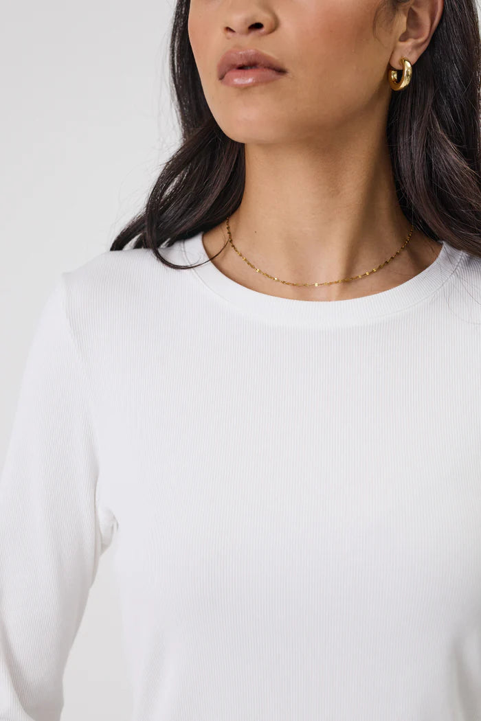Echo Rib Long Sleeve - White