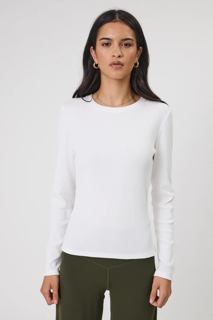 Echo Rib Long Sleeve - White