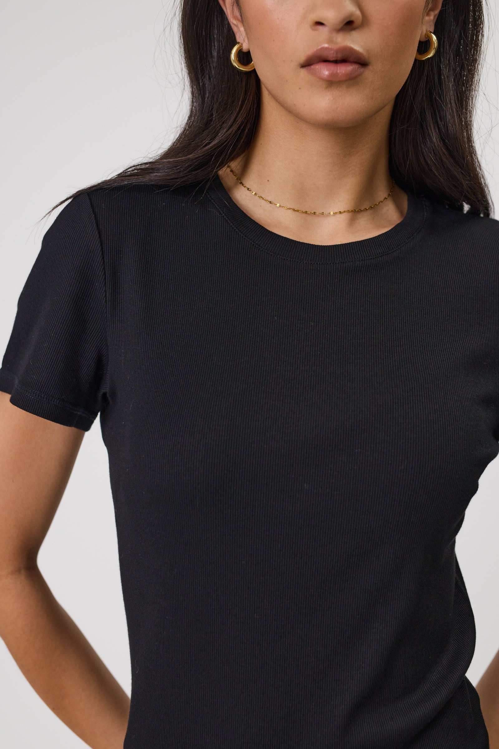 Echo Rib Tee - Black