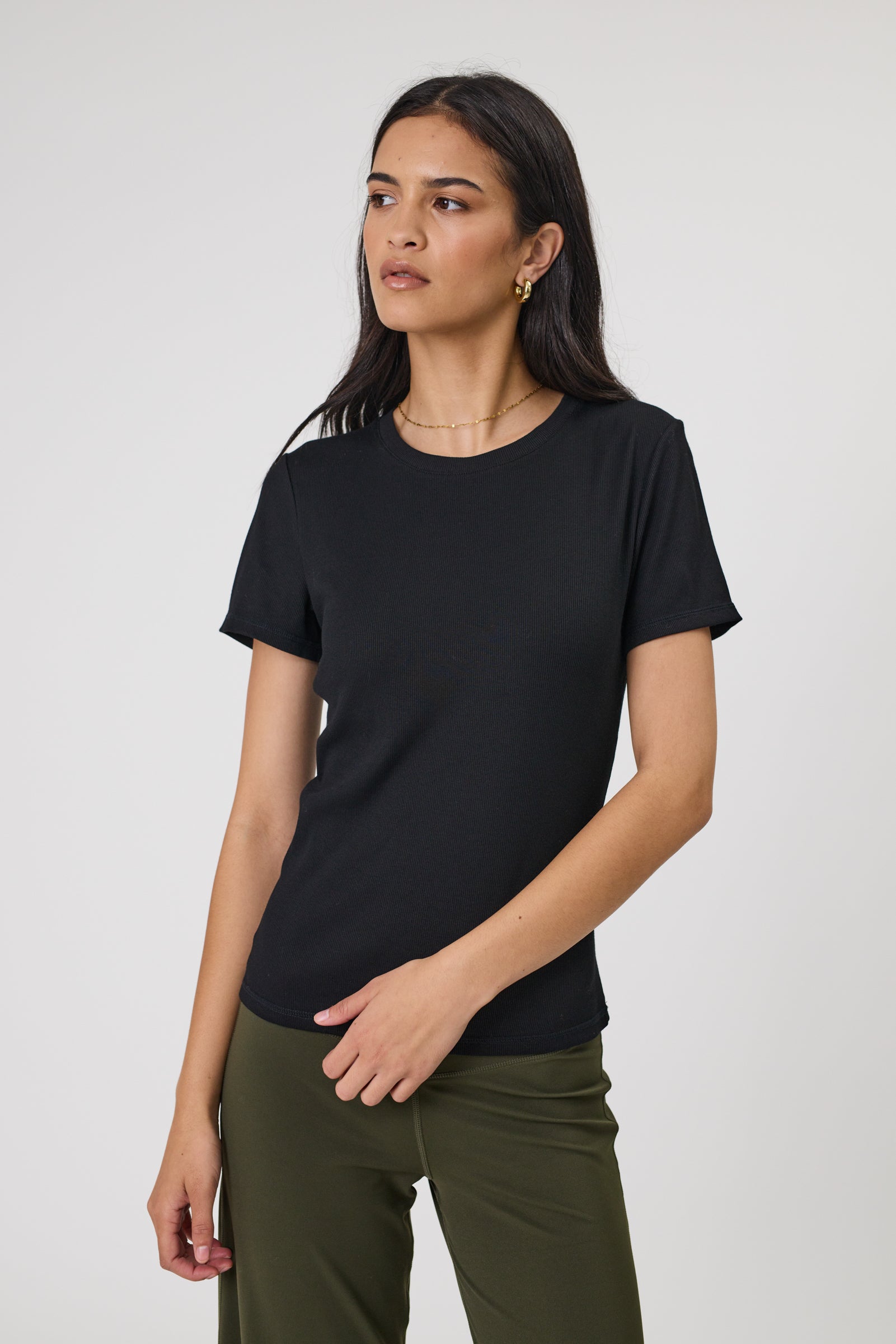 Echo Rib Tee - Black