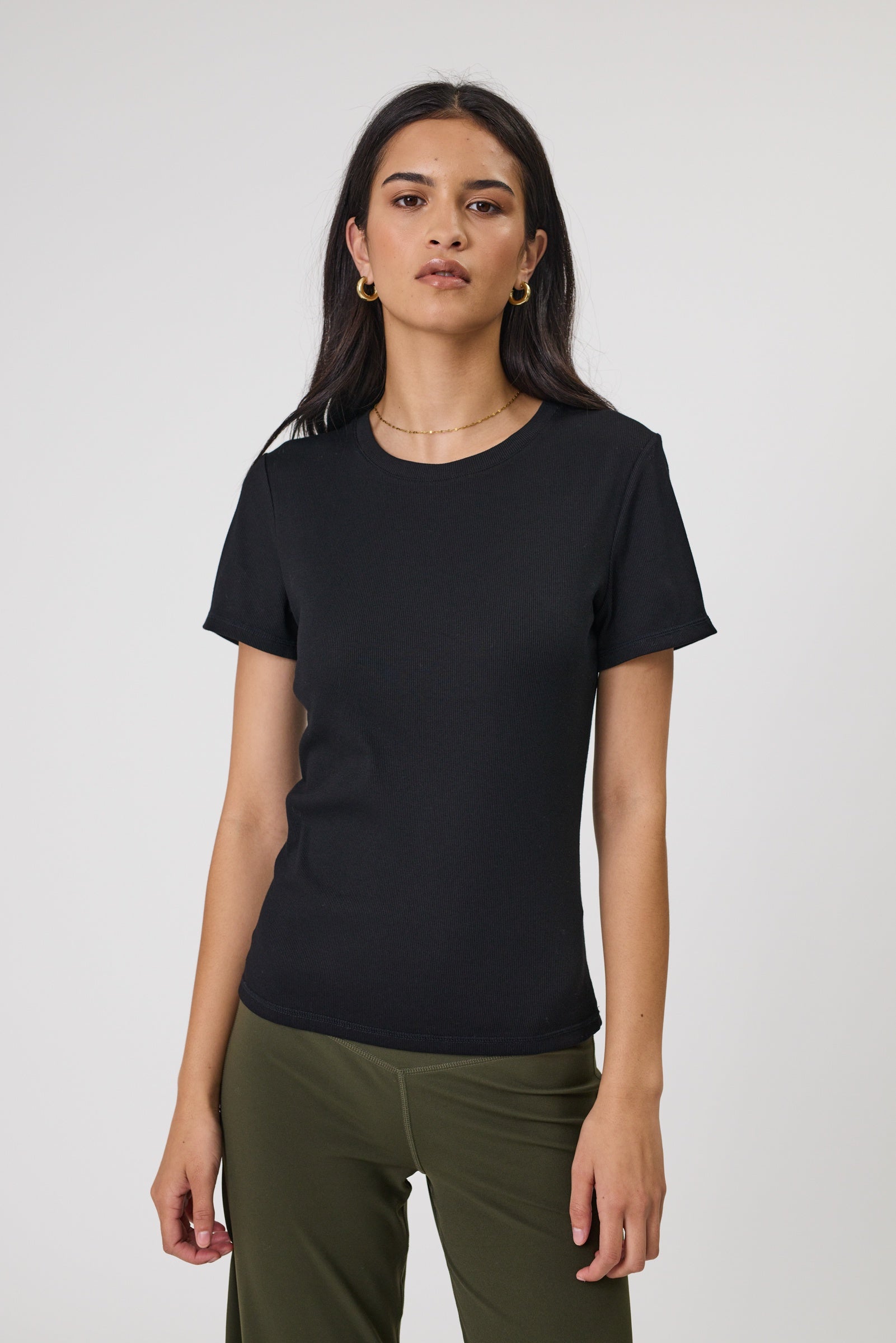 Echo Rib Tee - Black