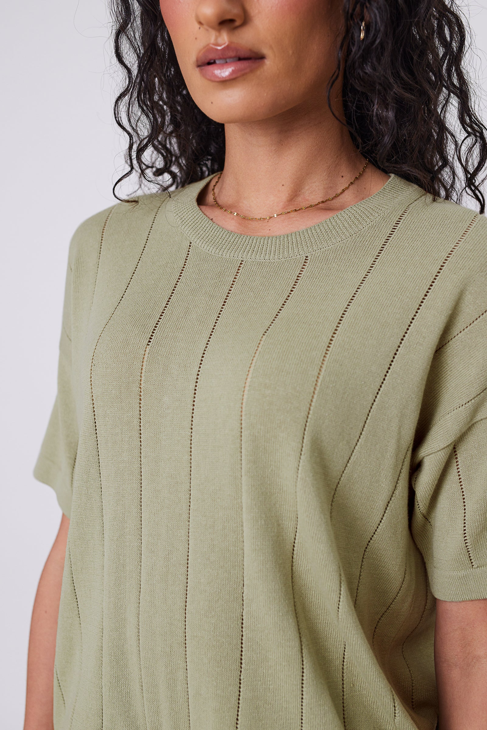 Ember Knit Tee - Celery